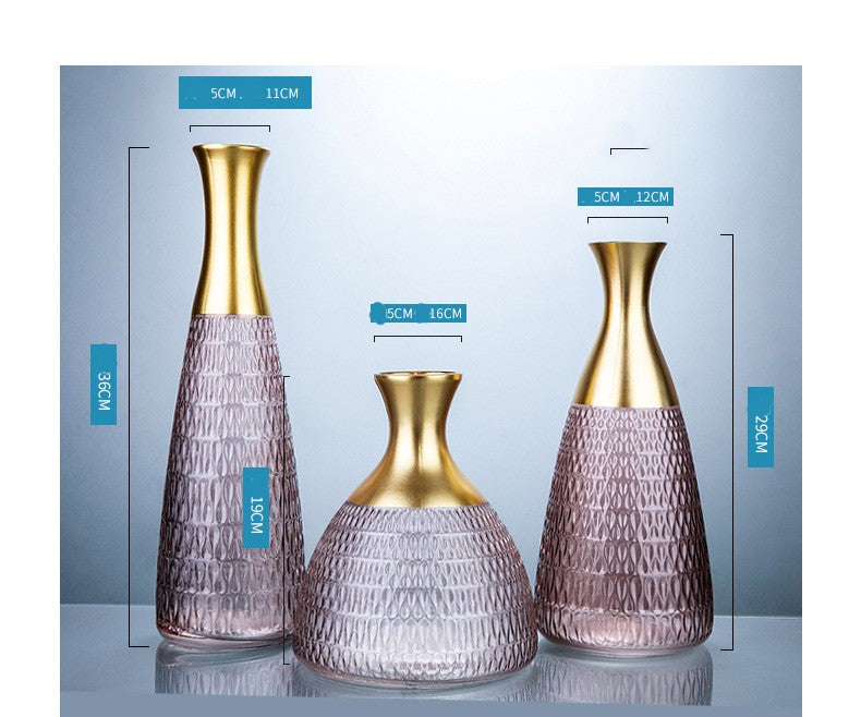 Golden Edge Textured Vase