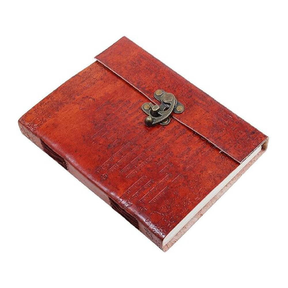 Lockable Leather Personal Diary with Unlined Pages