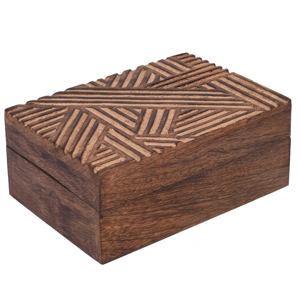 Carved Wooden Jewelry Box