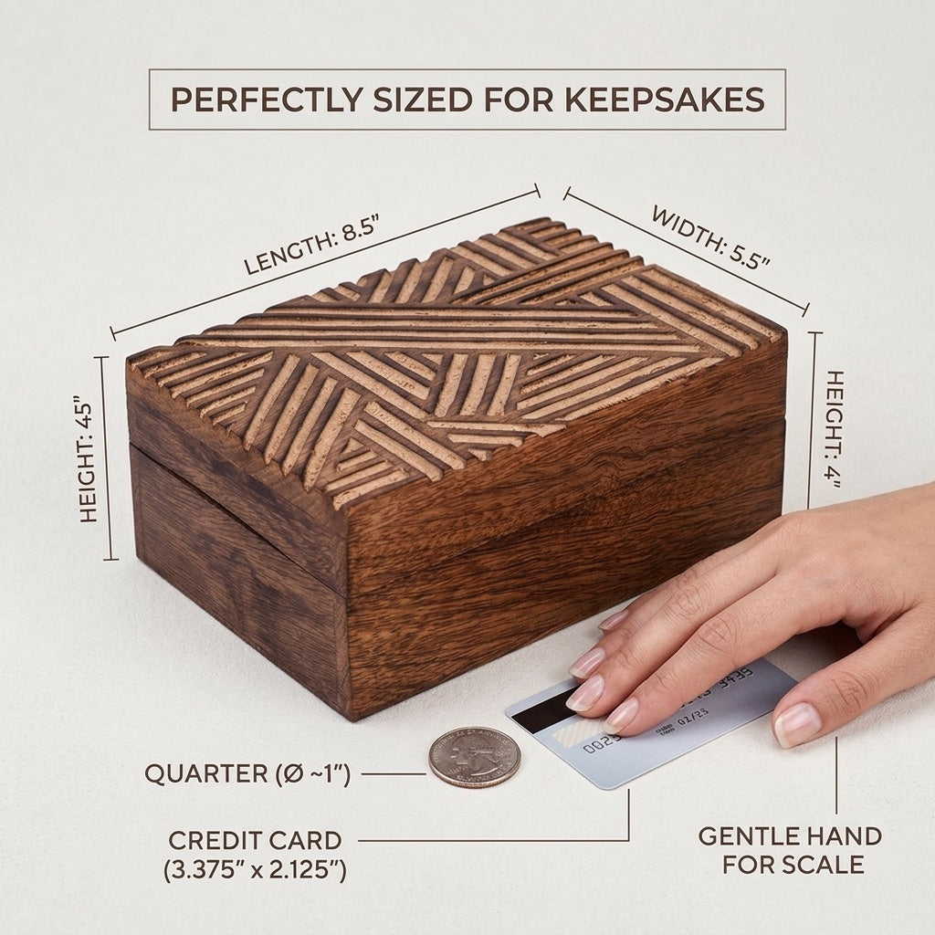Carved Wooden Jewelry Box