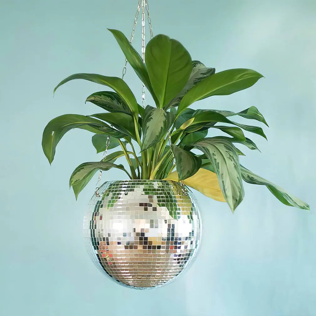 Disco Ball Hanging Flower Pot For Indoor Plants