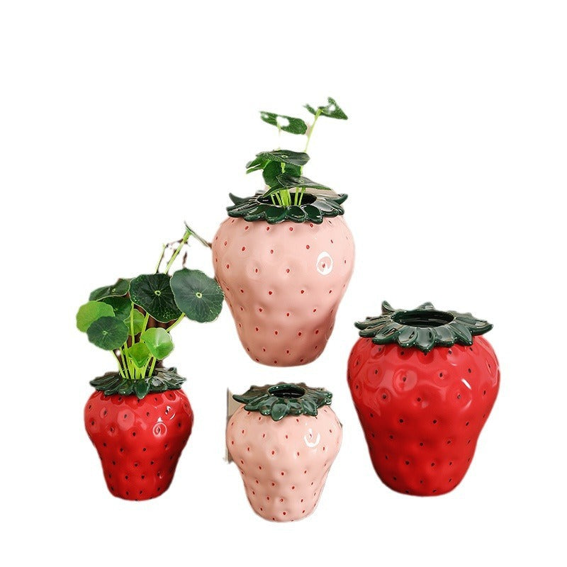 Strawberry ceramic vase