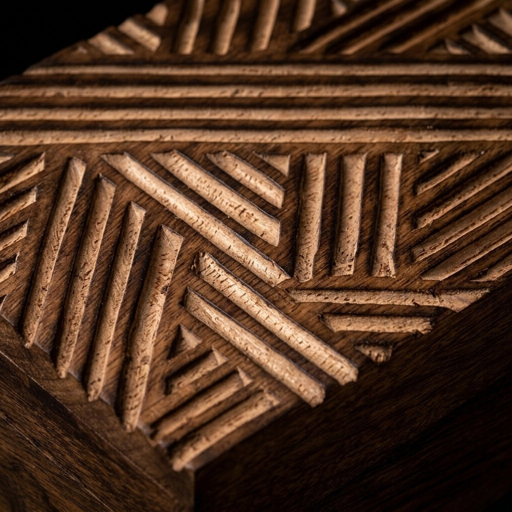 Carved Wooden Jewelry Box