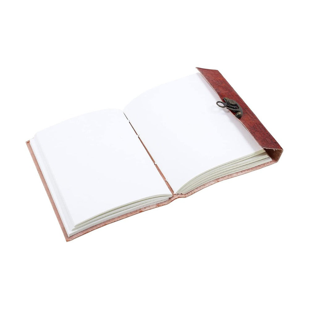 Lockable Leather Personal Diary with Unlined Pages