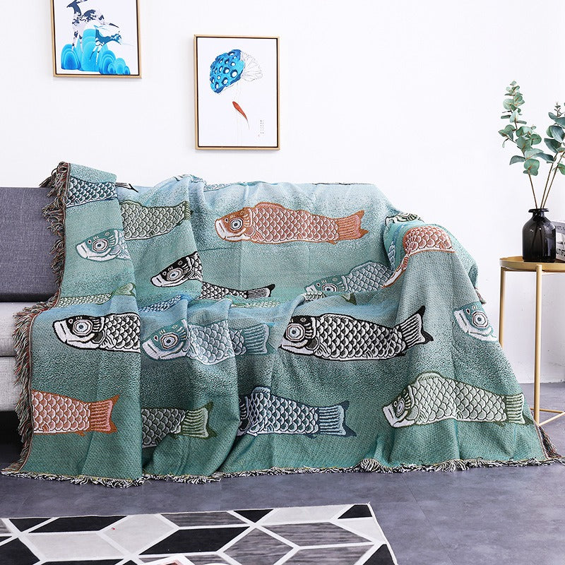 Koi patterned blanket