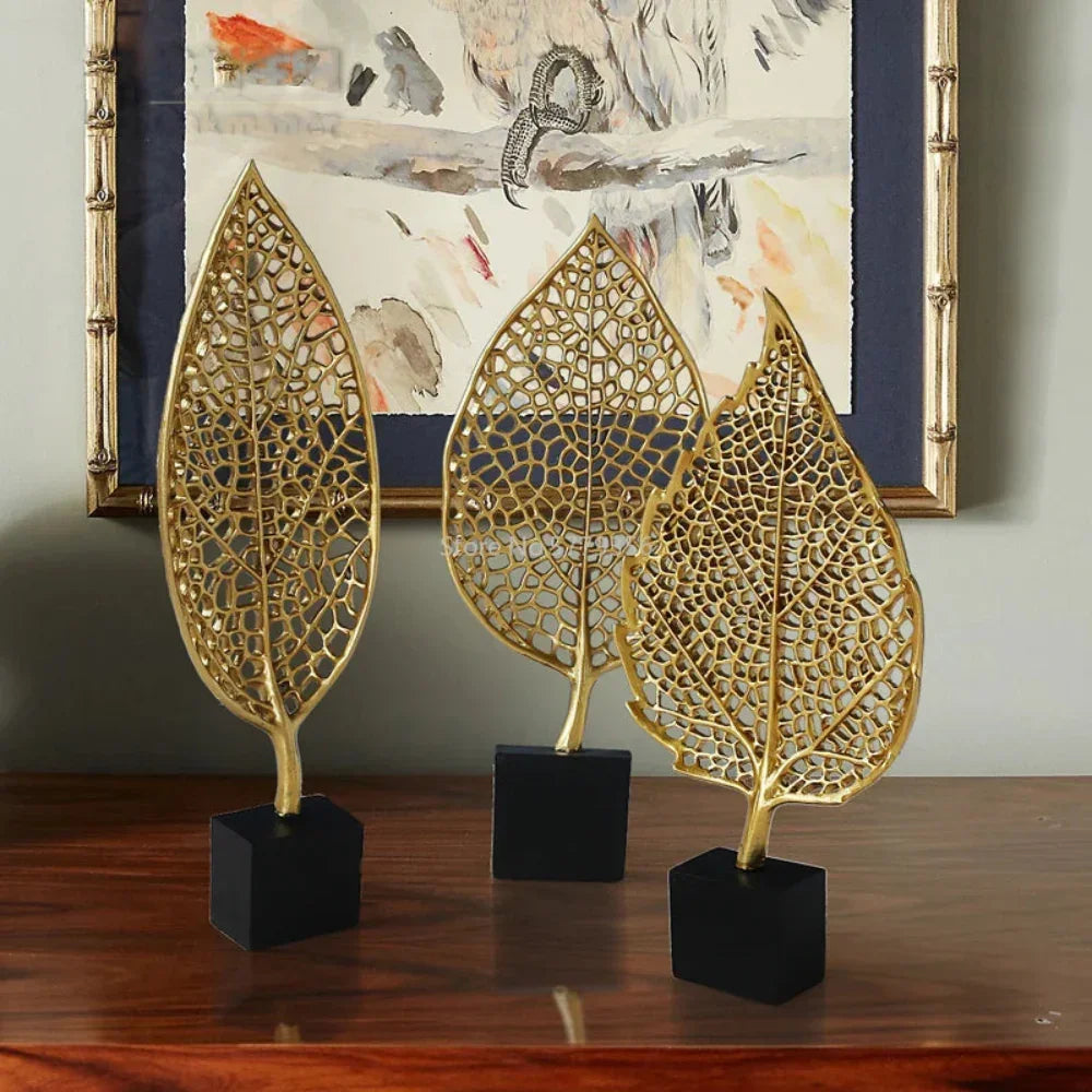 Golden Leaf Tabletop Sculpture