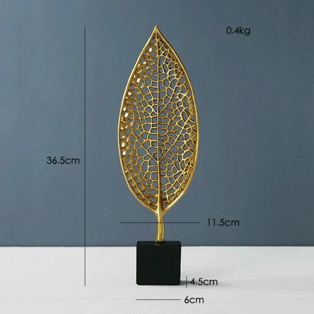 Golden Leaf Tabletop Sculpture