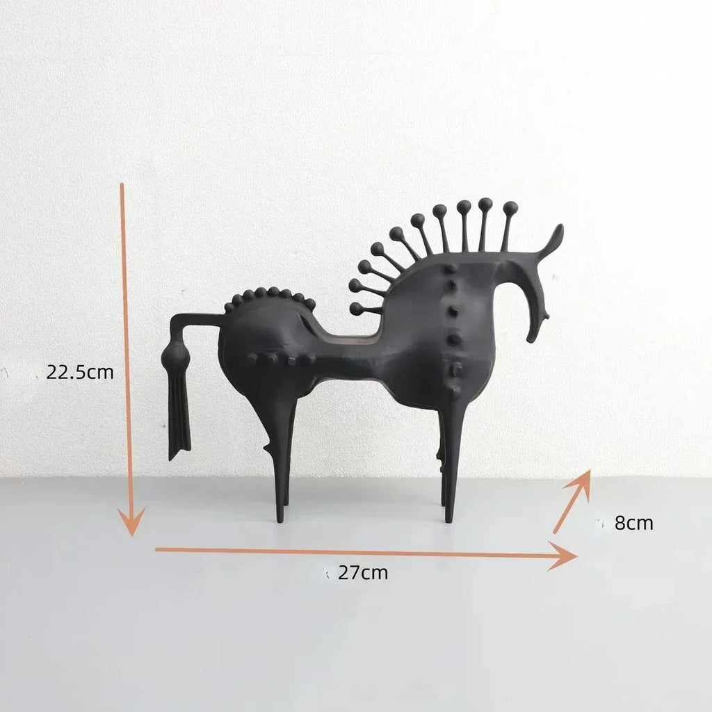 Iron Horse Sculpture Matte Black