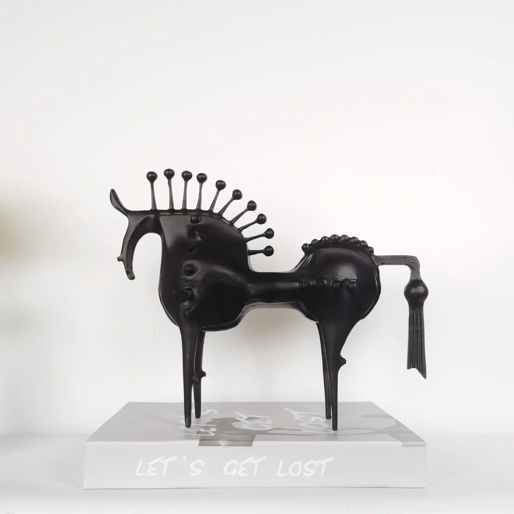 Iron Horse Sculpture Matte Black