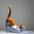 Origami Stretching Cat Figurine