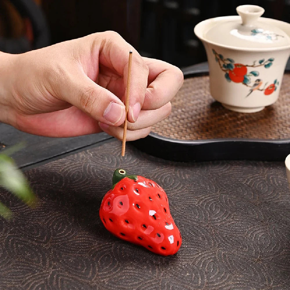 Strawberry Ceramic Incense Burner
