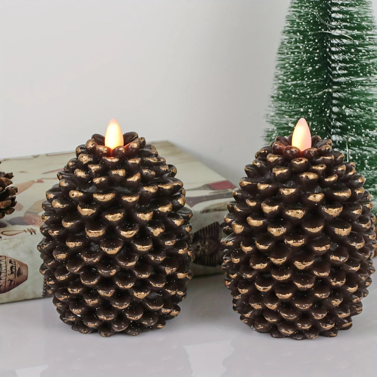 Wax Candles with Glitter Accents