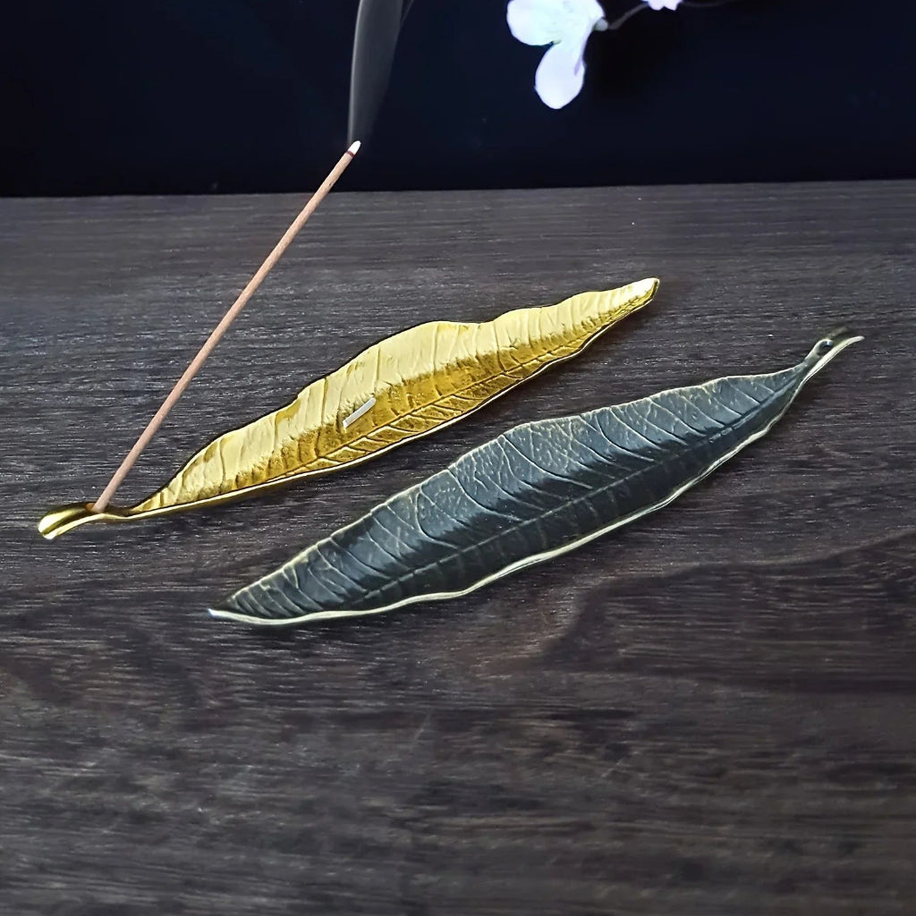 Leaf Design Ceramic Incense Holder
