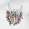 Rock On Skull Flower Sticker